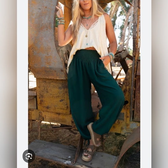 Three Bird Nest - The Nest Oceana Cinched Pants In The Color Hunter Sz XL - Picture 7 of 11